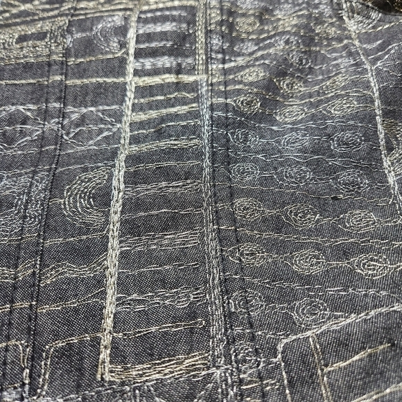Jacket Filigree embroidered Black metallic gold and silver Size XL CHICO'S - Picture 8 of 15